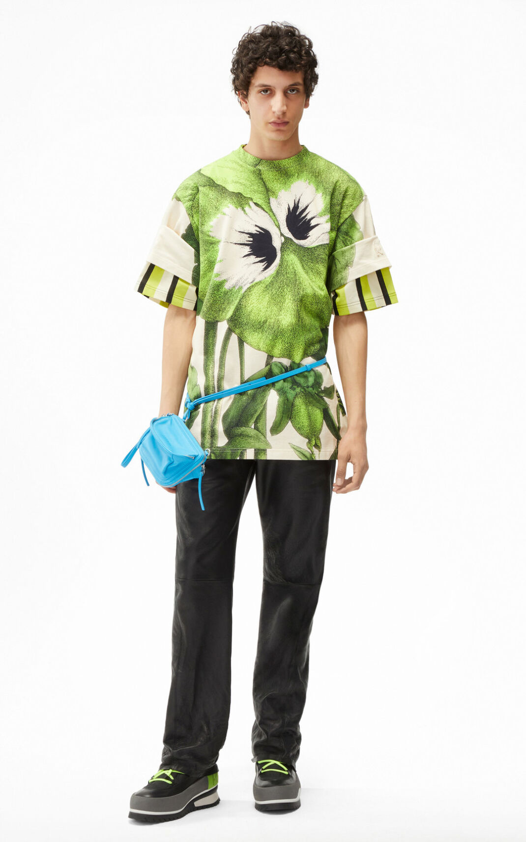 Kenzo Pansy oversize T Shirt Herr | 06583-DIQG